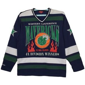 Dallas Mavs Mitchell & Ness NBA Medium Womens Sweatshirt 4x Champs Navy New